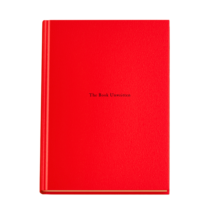 The Book Unwritten, solid red blank hardcover book
