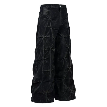 Entropy ruched black wide-leg jeans – Antithesis Society