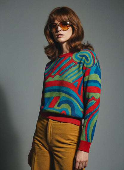 Fever Dream abstract knit sweater, view 3