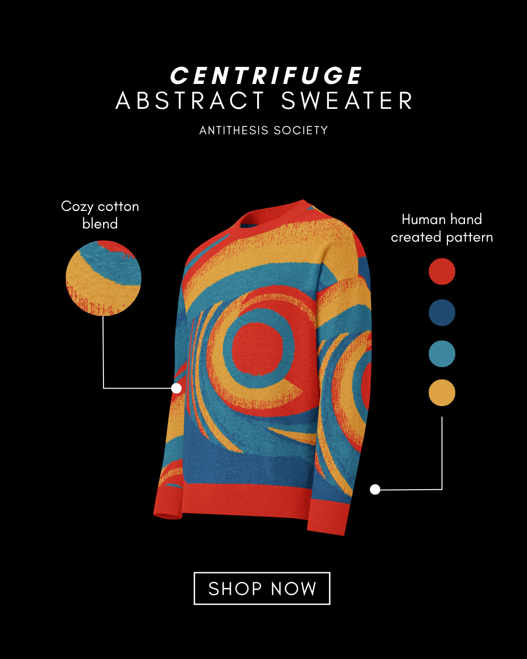 Centrifuge abstract knit sweater, view 7
