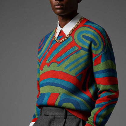 Fever Dream abstract knit sweater, view 4