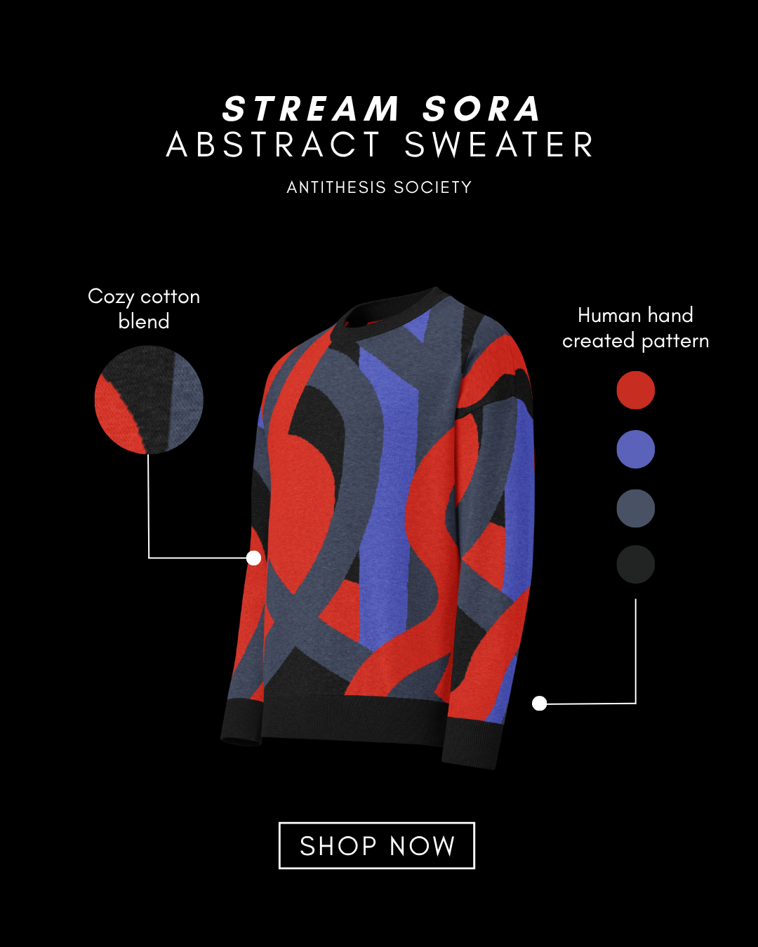 Stream Sora abstract knit sweater, view 4