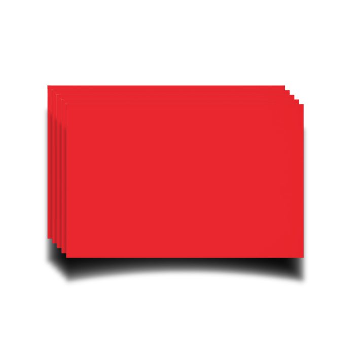 The Red Notes, stack of red blank notecards