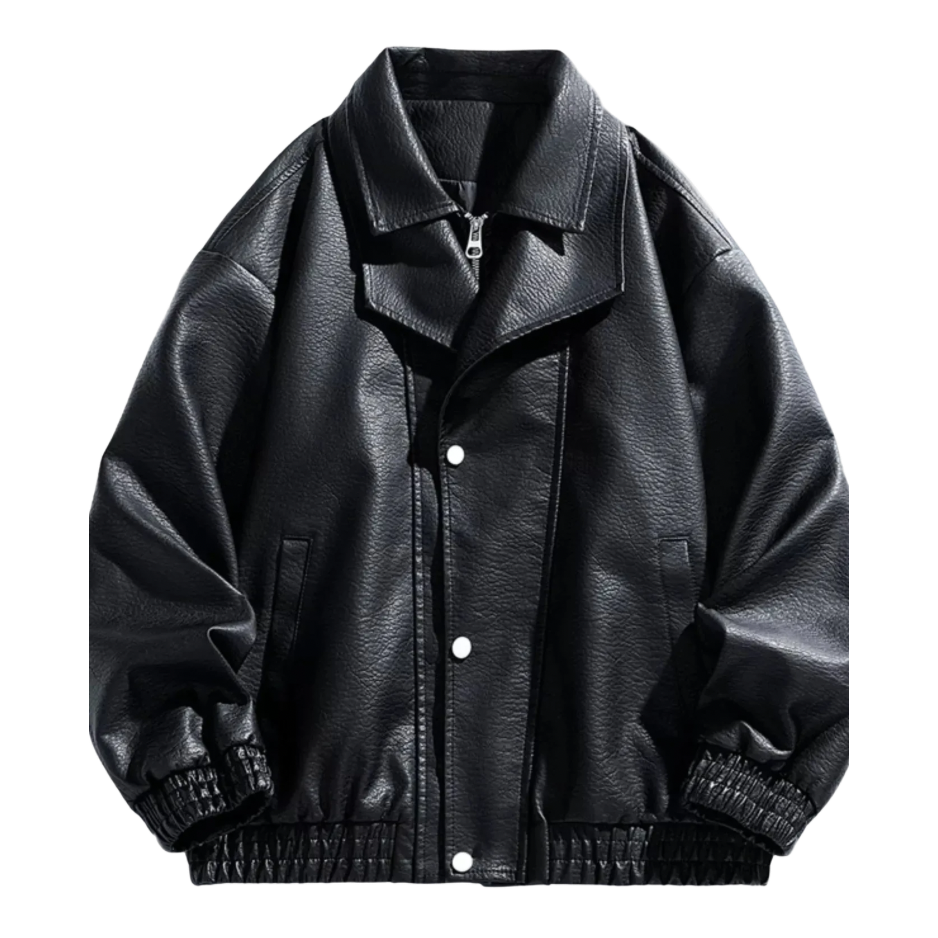 Cygnus X-1 oversized black faux leather bomber jacket – Antithesis Society