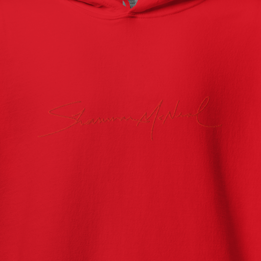 Shannon McNeal | Red Embroidered Signature Hoodie