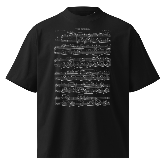 Chopin, oversized black tee with a portrait of Chopin