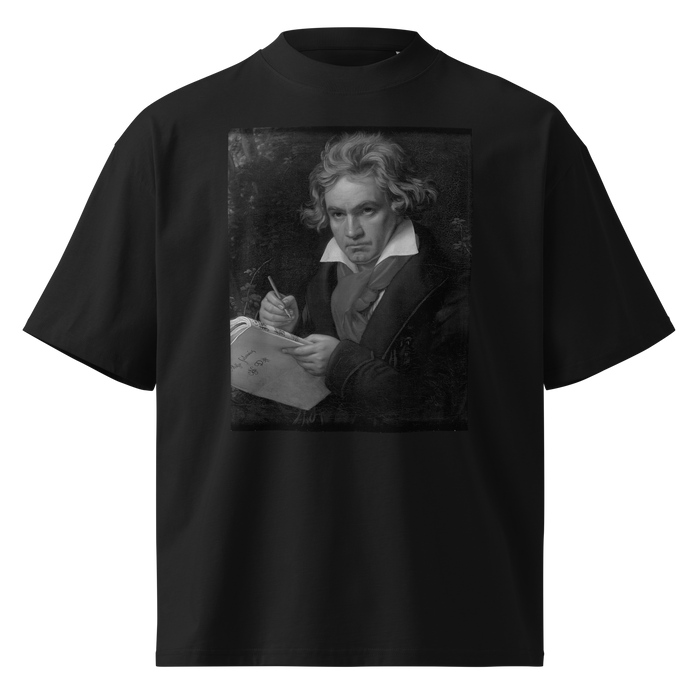 Beethoven, oversized black tee with a portrait of Beethoven