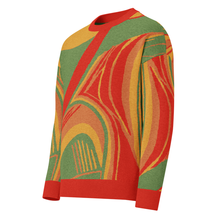 Rainbow Sherbet abstract knit sweater
