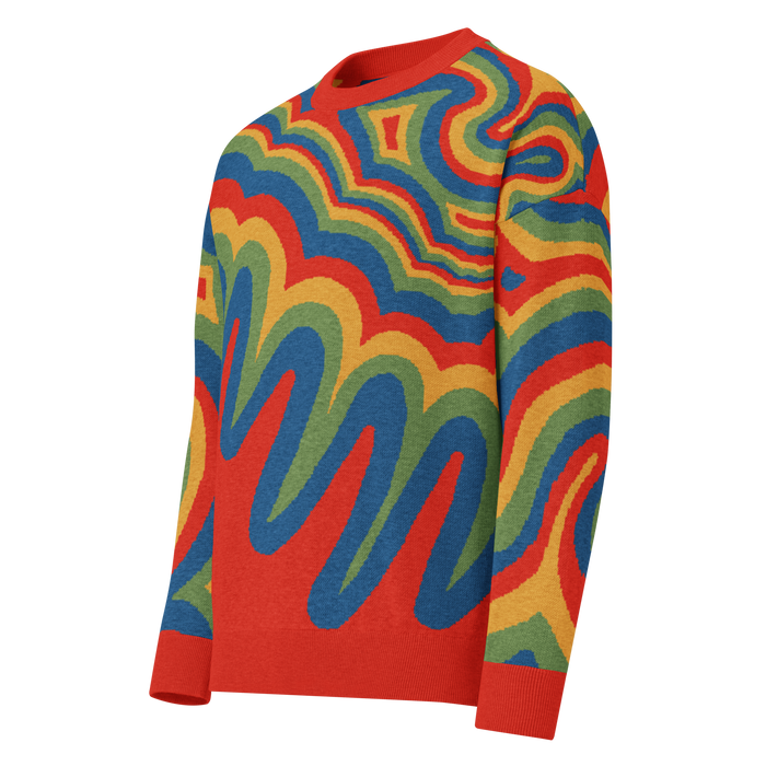 Technicolor abstract knit sweater